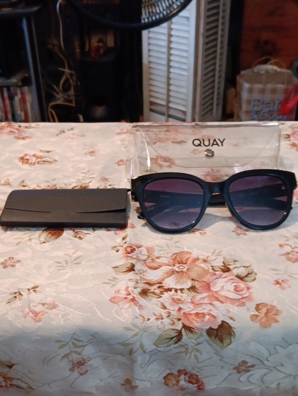 Quay Valet Australia Black Frame Sunglasses with Smokey Lenses